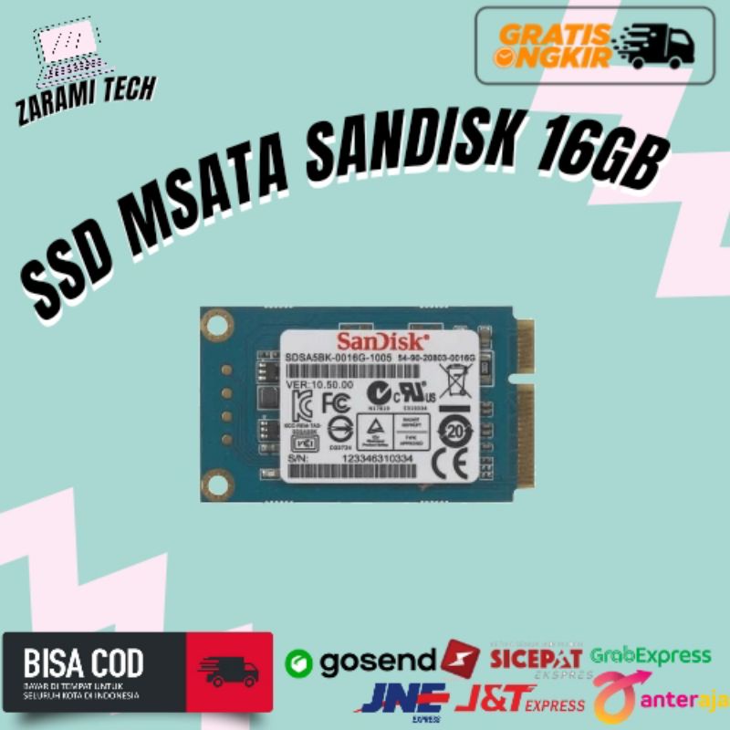SSD MSATA SANDISK 16GB LIKE NEW