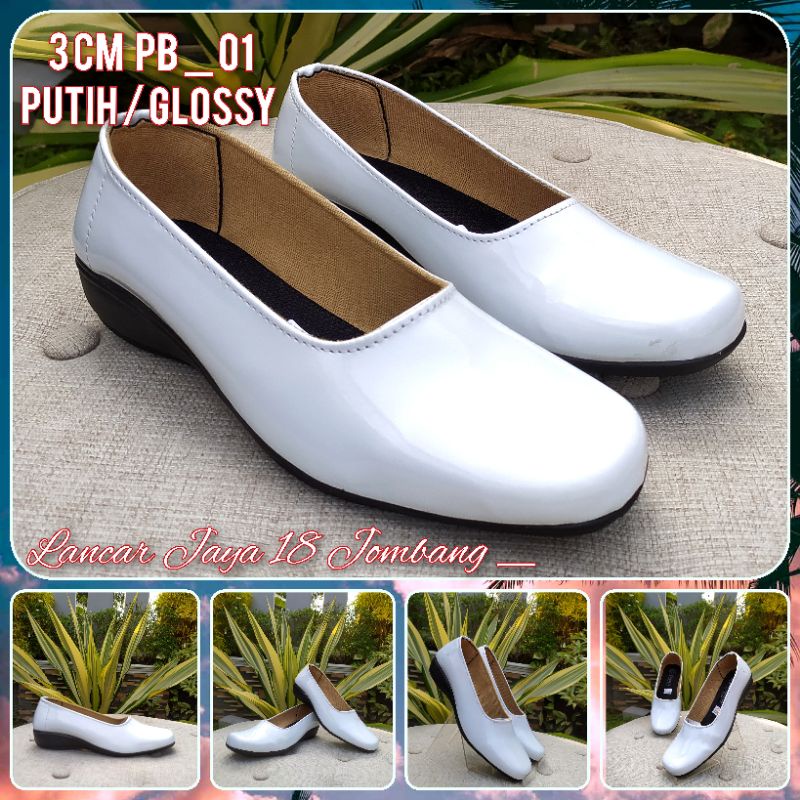 Sepatu Pantofel Wanita Guru Kantor Hak 3cm Size 37-41 3CM PB 01 GLOSSY