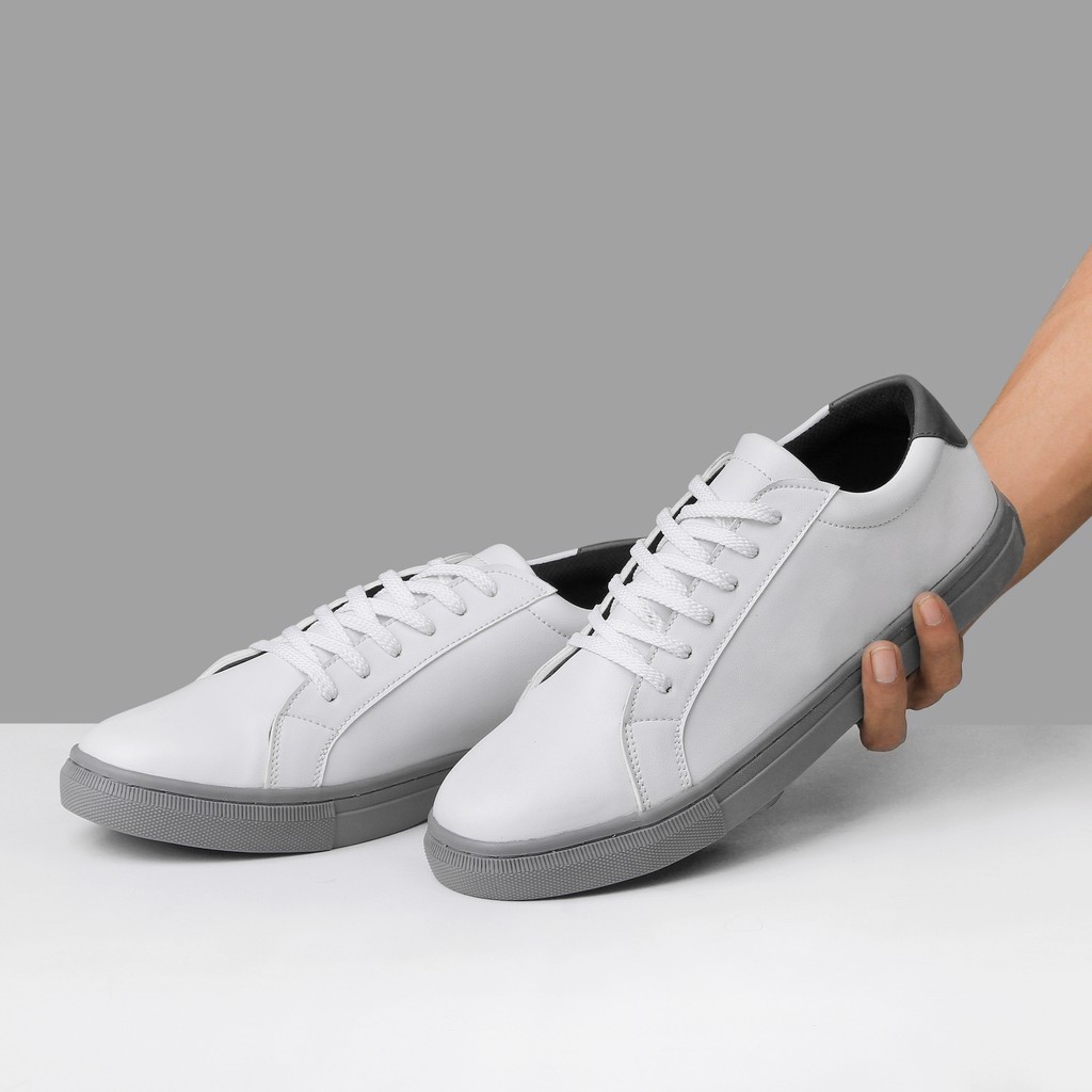 Victor White Grey | Sepatu Sneakers Pria Putih Original Casual Polos Cowok Ori Footwear | ARF FORIND