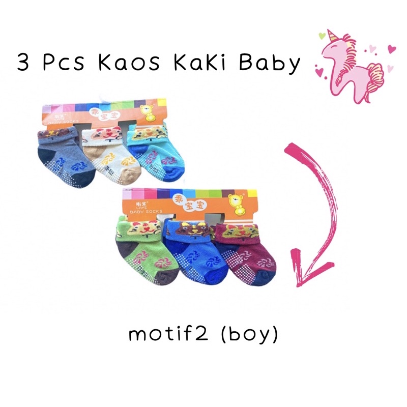 Isi 3 Kaos Kaki Bayi Baby Newborn 1 Tahun Laki Laki Perempuan Kaus Kaki Anak Bayi Newborn Socks