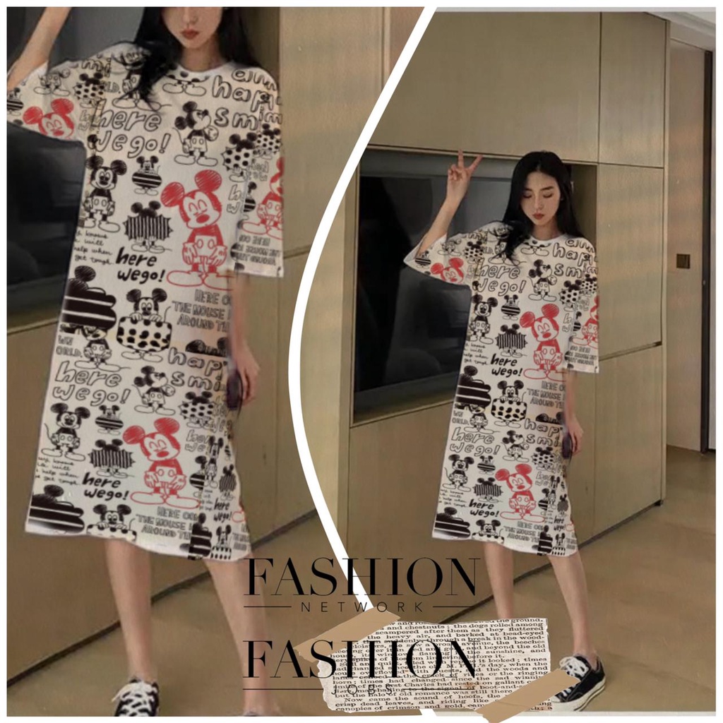 Damai fashion jakarta - dress JUMBO wanita HERE WE GOO - konveksi murah tanah abang