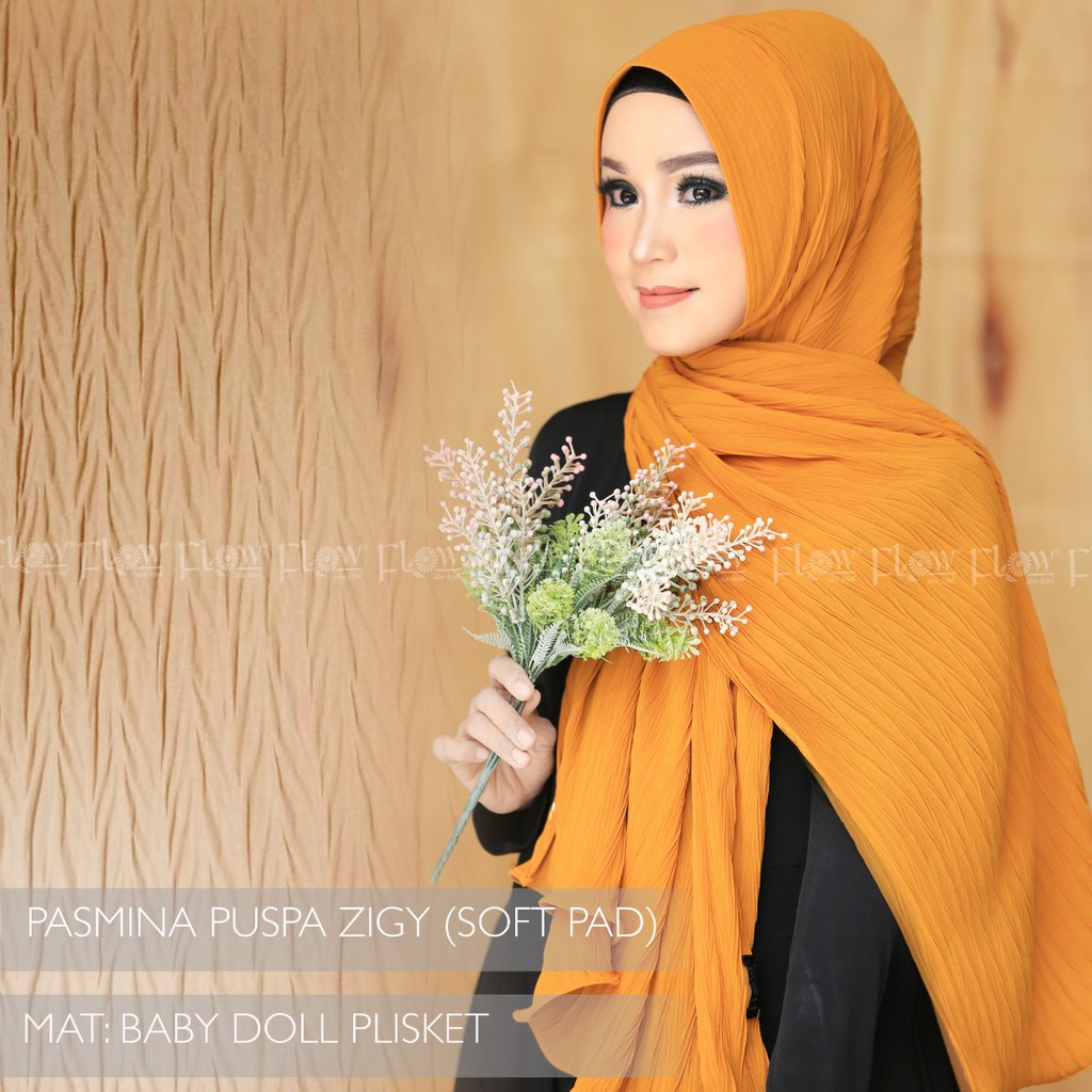 Pashmina Instan Puspa Ori Flow (New Pattern) (Mohon Baca Deskripsi)-6