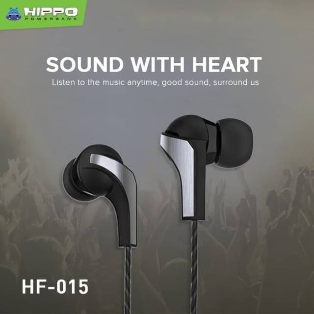 HANDSFREE HIPPO HF-015 ORIGINAL/HEADPHONE EARPHONE SAMSUNG OPPO VIVO XIAOMI