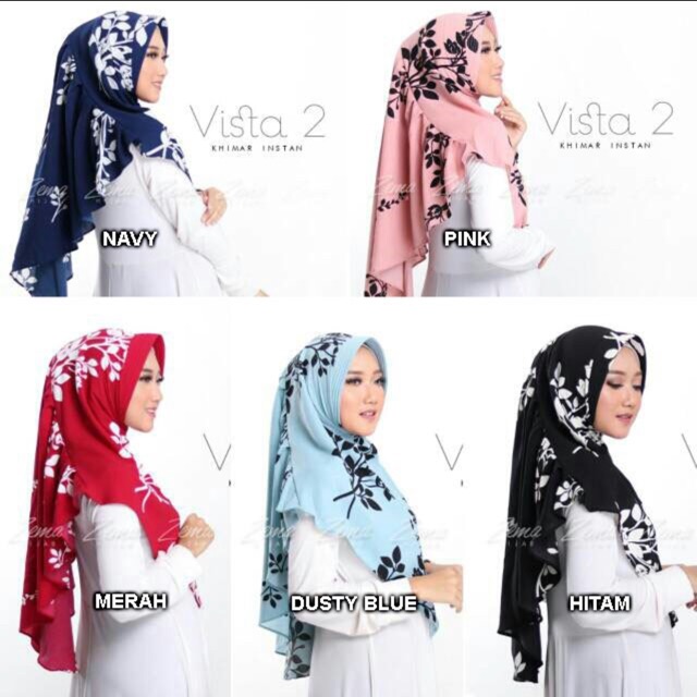 Jilbab hijab instan vista sera khimar rempel belakang - jilbab motif murah -JILBAB INSTAN OISHI