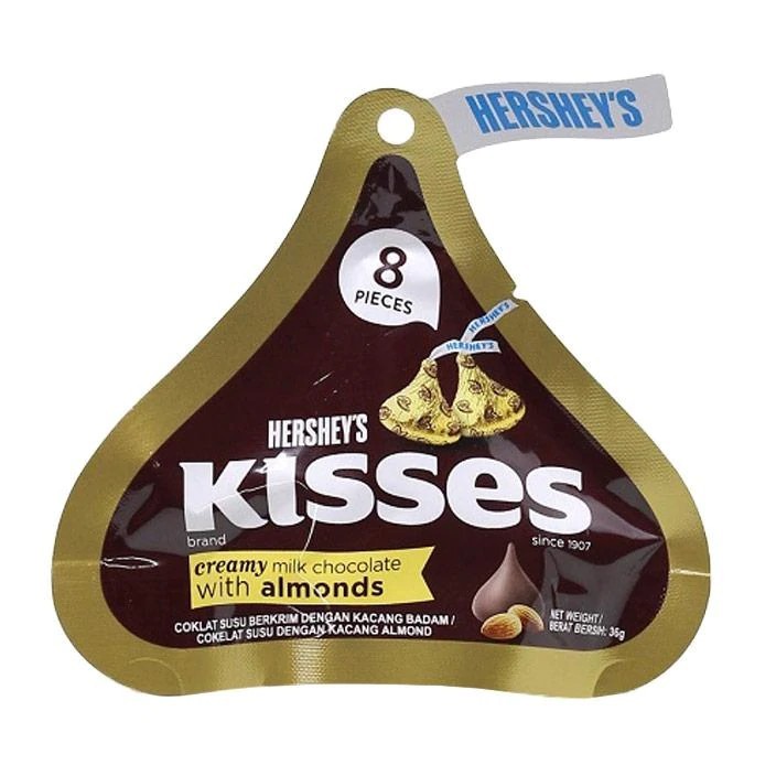 

HERSHEY'S KISSES CREAM MILK CHOCO WITH ALMOND 36GR