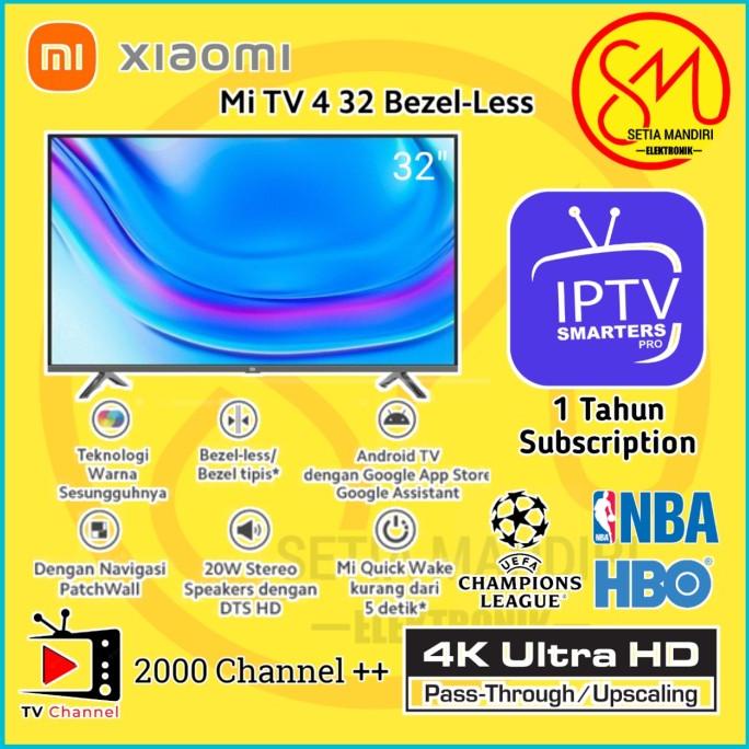 XIAOMI MI TV 4 32 Inch Bezelless Smart Android Bezel Less Termurah