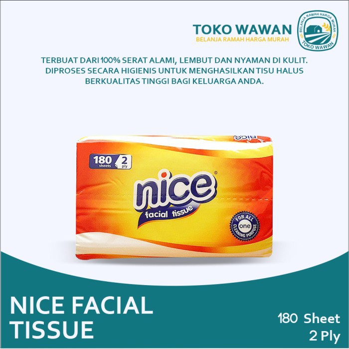 Tissue NICE Facial 180 Sheet / 1 DUS / KARTON isi 60 PACK