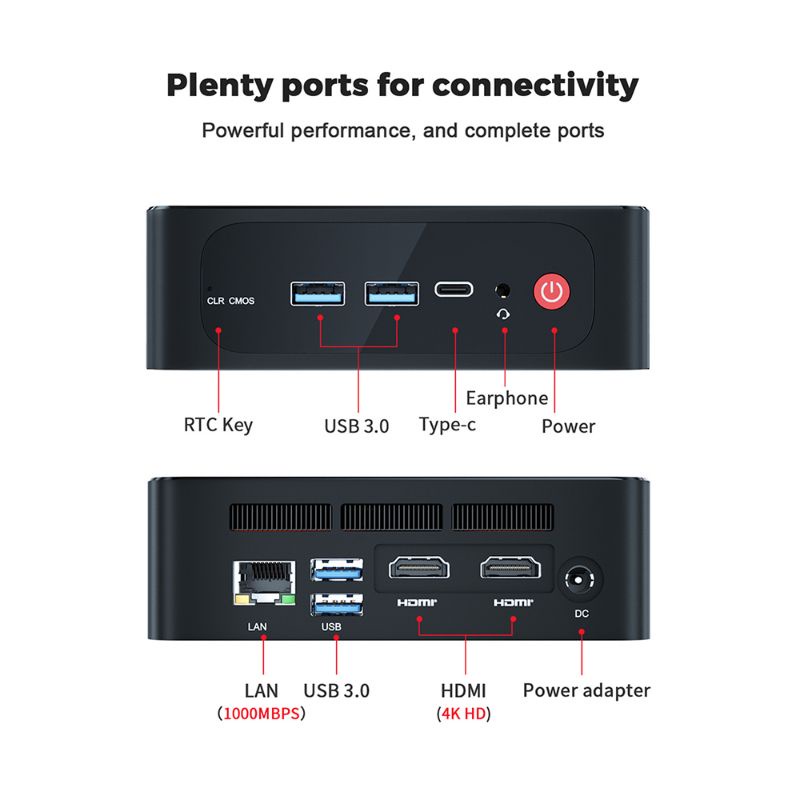 Mini PC Beelink SER 3550H 16/256 AMD Ryzen5 WiFi HDMI 4K Windows 11 Pro