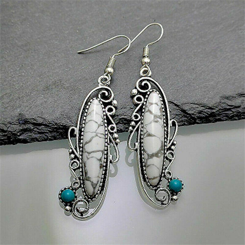 Nanas Retro Anting Wanita Gadis Perhiasan Hadiah Logam Telinga Menjuntai