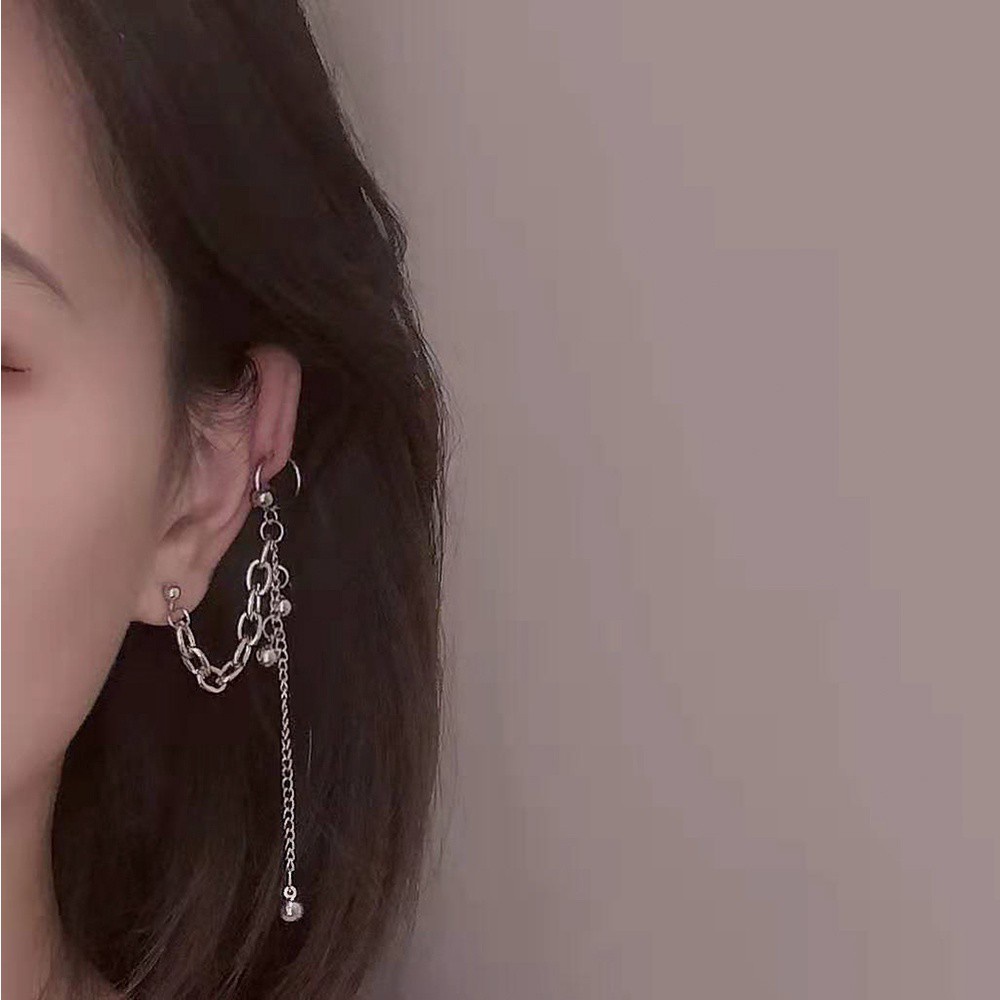 Anting Klip Tulang Rawan Telinga Bahan Alloy Gaya Punk Hip Hop Untuk Pria Dan Wanita