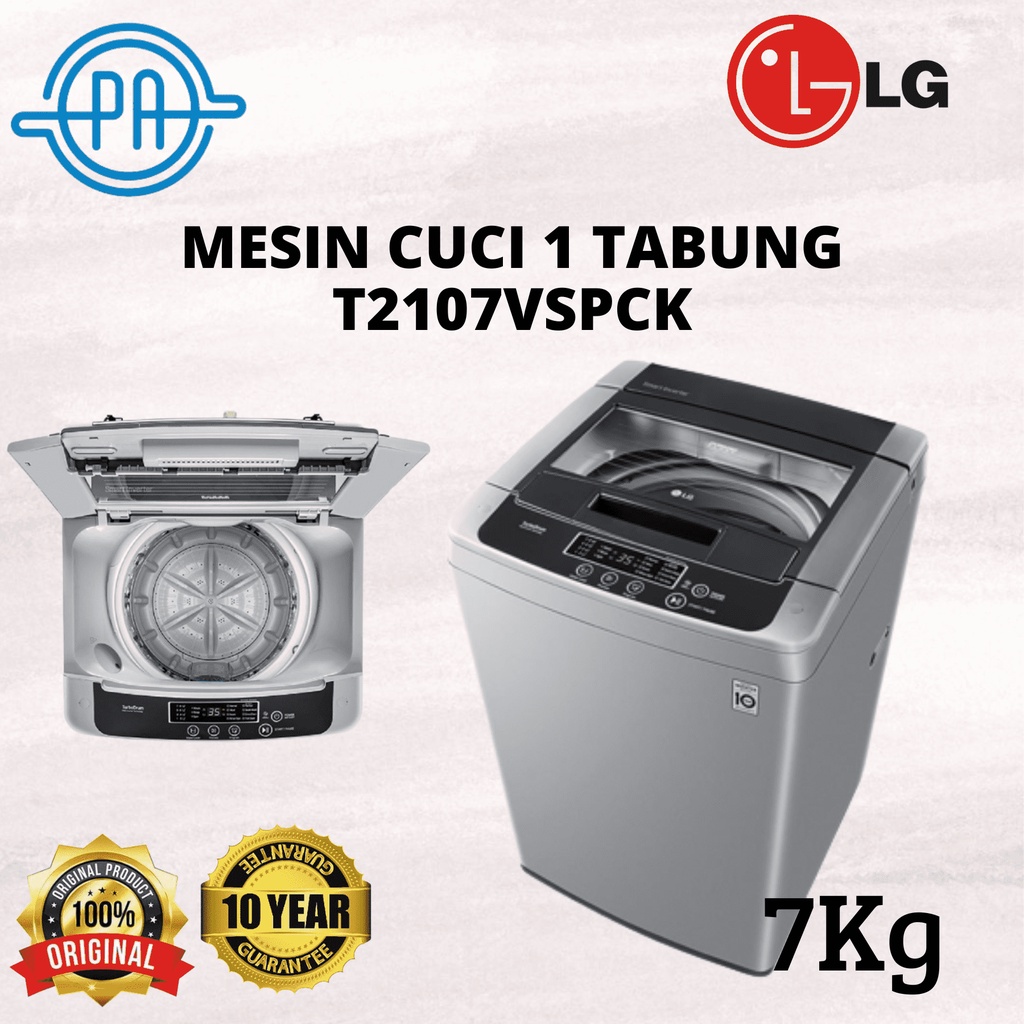 MESIN CUCI 1 TABUNG LG 7 KG 2107 VSPCK 2107VSPCK TOP LOADING LG