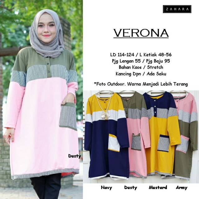 Verona Tunik By Zahara | Suplier Hijab Solo| Grosir