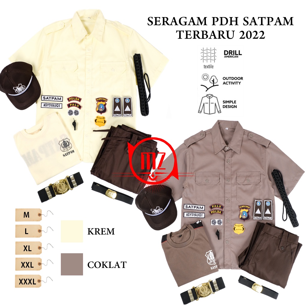 Jual Baju Seragam Pdh Security Satpam Krem Coklat Baru Terbaru Setelan Dinas Harian Kerja Kantor