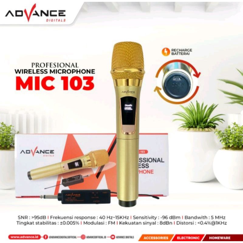 Mic wireless single Advance MIC-103 microphone advance 103
