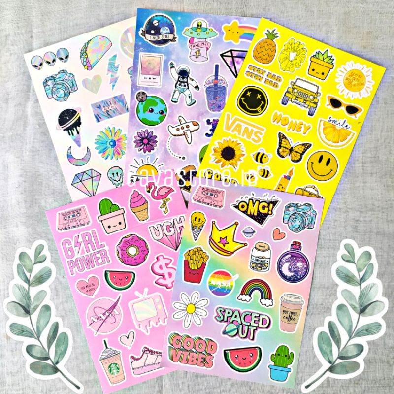 

DAPAT 5 PCS STICKER TUMBLR A6 KAWAI AESTHETIC