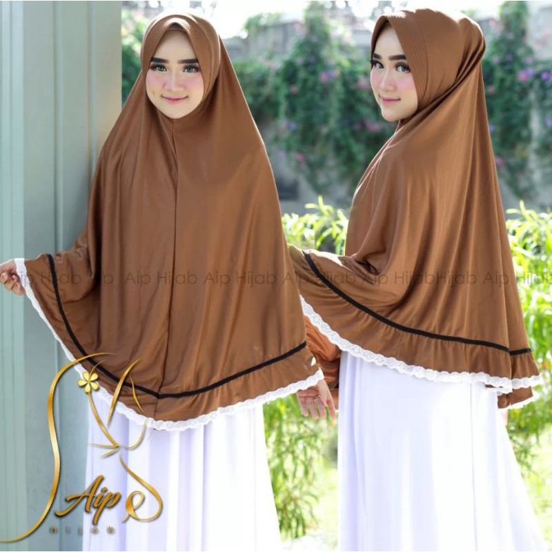 Hijab Instan Jumbo Rempel Renda / jilbab sorong / jilbab