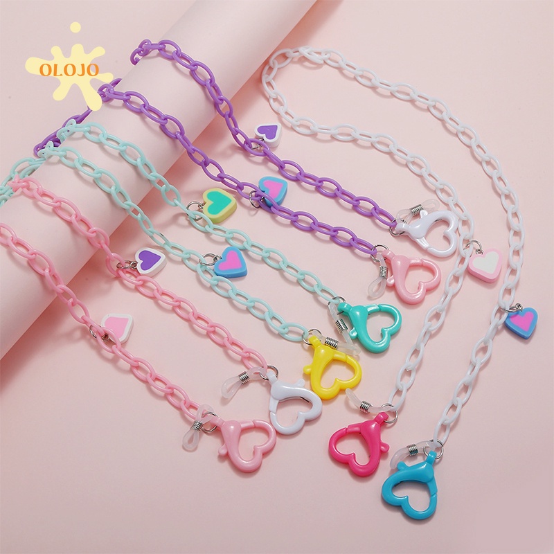 Kalung Rantai Lanyard Kacamata Bahan Akrilik Motif Kartun Anti Hilang Untuk Anak