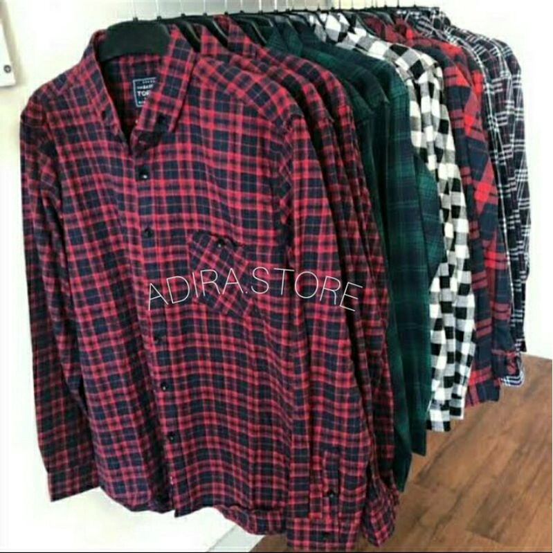 Kemeja Flanel Pria kualitas Premium Lengan Panjang Unisex Exklusif {murah} kemeja flanel wanita-6