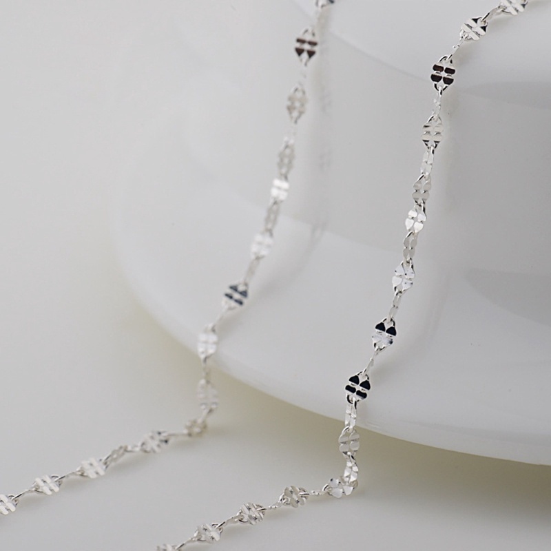Kalung Rantai Keberuntungan Bahan Sterling Silver 925 Anti Alergi Ukuran 16-24 Inch Untuk Hadiah