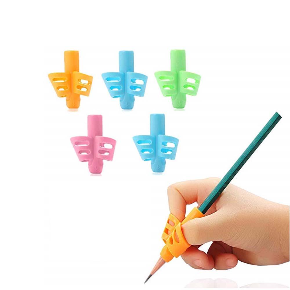 Lanfy Alat Koreksi Postur Tulisan Silikon Siswa Sekolah Grip Posture Tulis Pencil Two-Finger Pencil Holder Alat Bantu Menulis