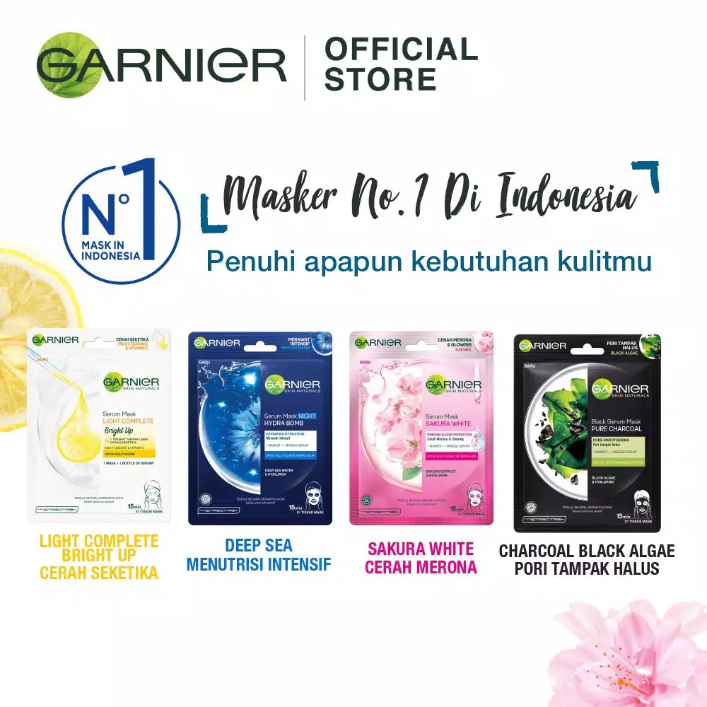 Garnier Hydra Bomb Night Serum Mask (Perawatan Intensif Untuk Kulit Kusam &amp; Lelah)