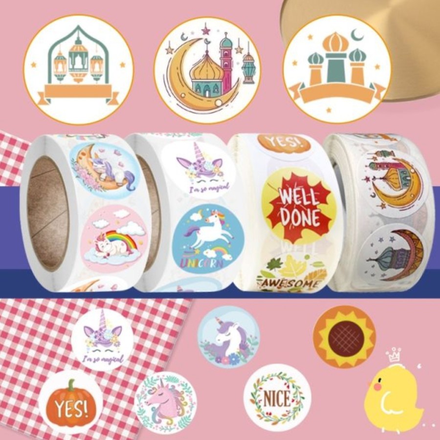 Sticker Stiker Setiker Roll Gulung Stiker Anak motif lucu Unicorns