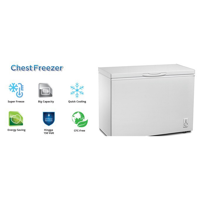 CHEST FREEZER 200 LITER POLYTRON PCF 217 GARANSI RESMI