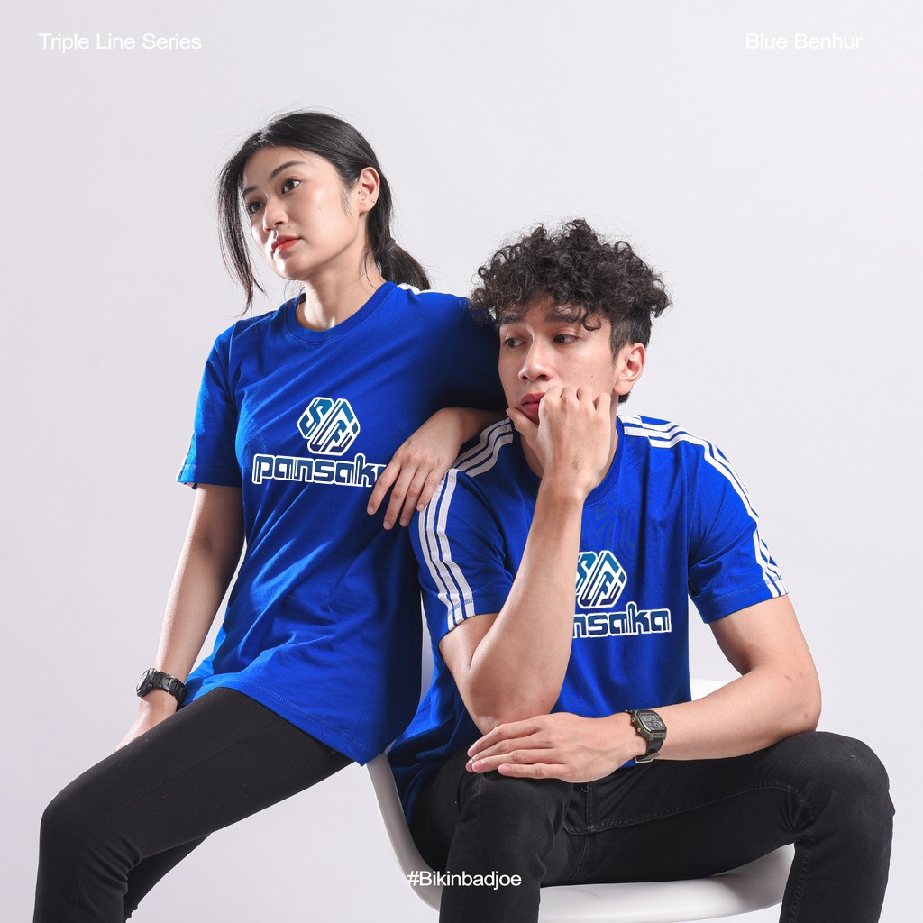 KAOS PANSAKA ATG 5.0 [PREMIUM] - BLUE BENHUR - TRIPLE LINE - KAOS BIRU PREMIUM COTTON COMBED 30S