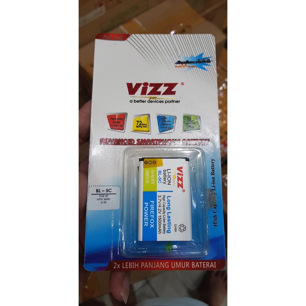 BATERAI ORIGINAL VIZZ DOUBLE POWER NOKIA BL-5C / N70 / 3650 / 5130