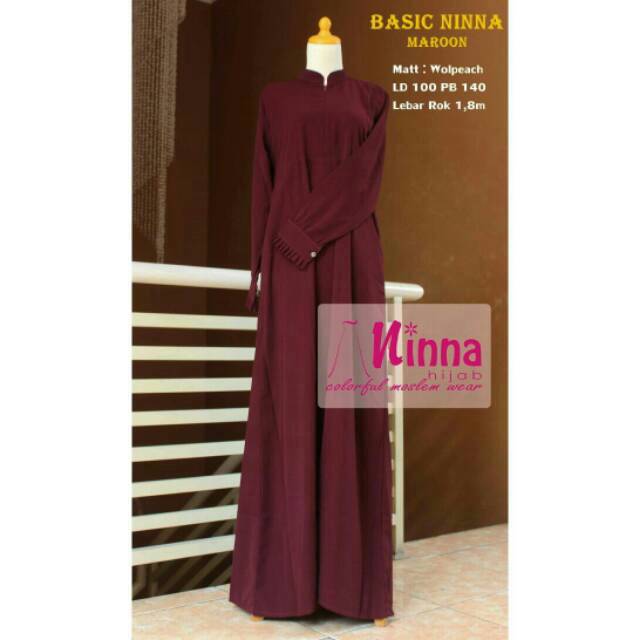 Gamis Polos Wolfis Syari - Maroon