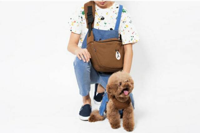 SNIFF x LINE FRIENDS Brown Cotton Sling Bag