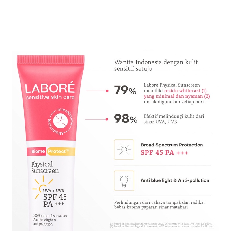 Labore Sensitive Skin Care Biome Protect Physical Sunscreen UVA+UVB SPF 45 PA+++