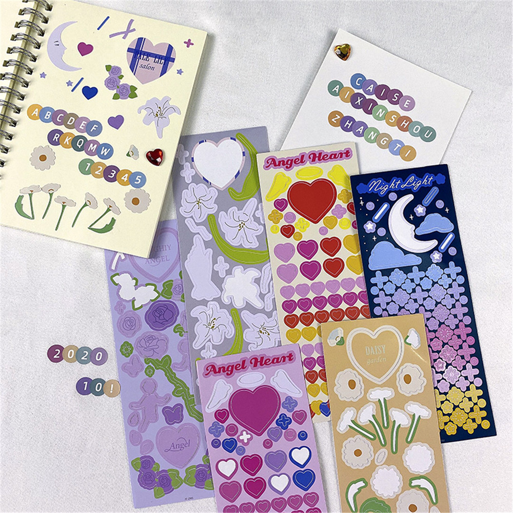 【TERSEDIA &amp; COD】1 Lembar Stiker Pita Motif Bintang Gaya Korea Untuk Dekorasi Diary Diy