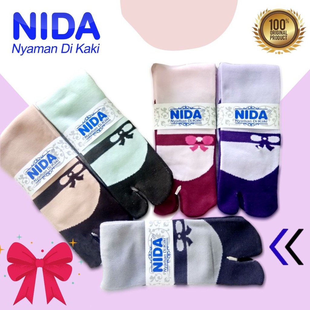 Kaos Kaki Jempol Nida Motif Pita