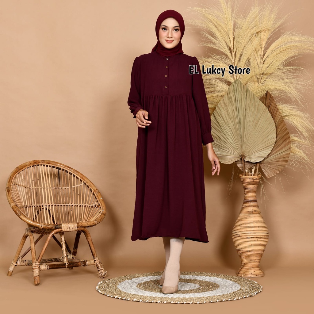 KYO MIDI DRESS | DRESS CRINKLE AIRFLOW | GAMIS CRINKLE