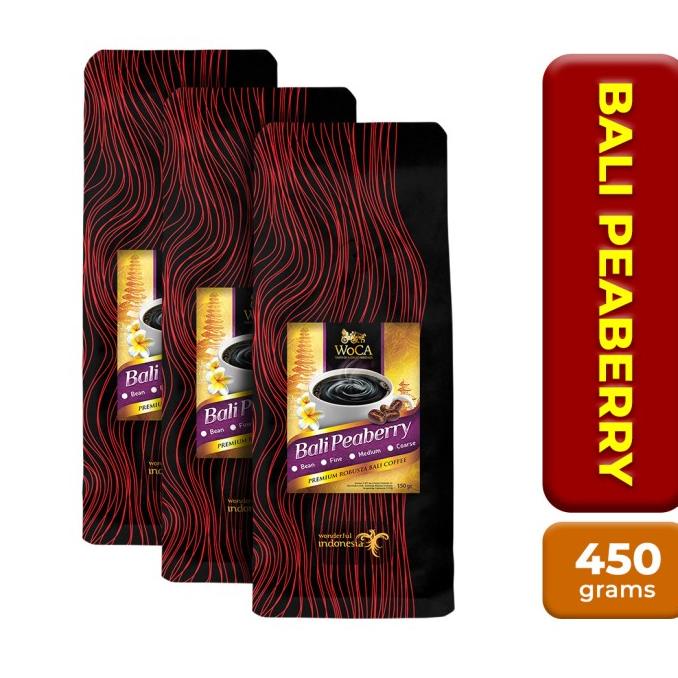 

[ COD ] WoCA Kopi Bali Robusta Lanang Peaberry 150 gram X 3 Pack PROMO Kode 942