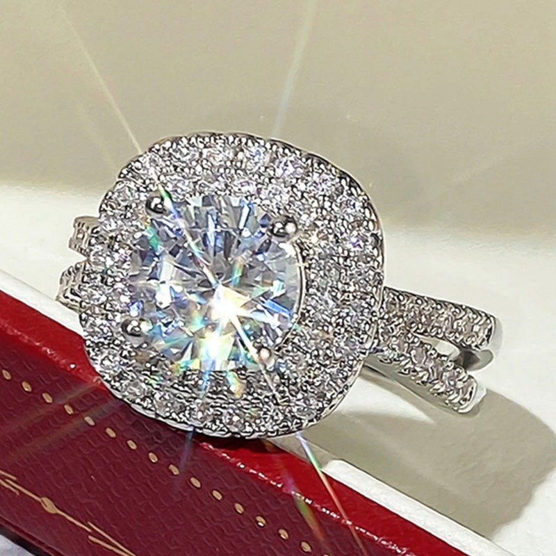 Cincin Pernikahan Bahan Cubic Zirconia Untuk Wanita