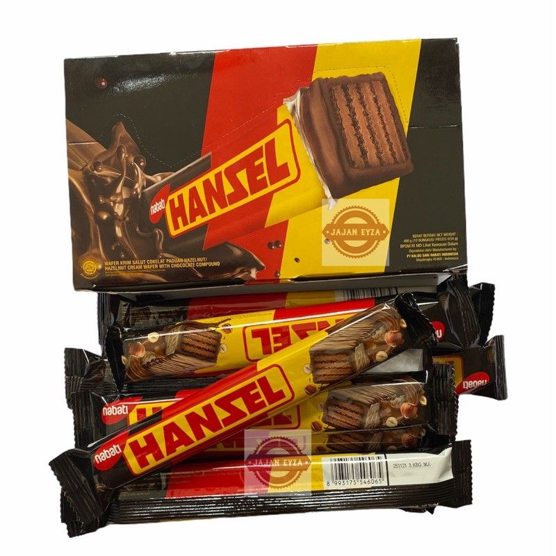 Hanzel nabati isi 12 pcs/ wafer coklat