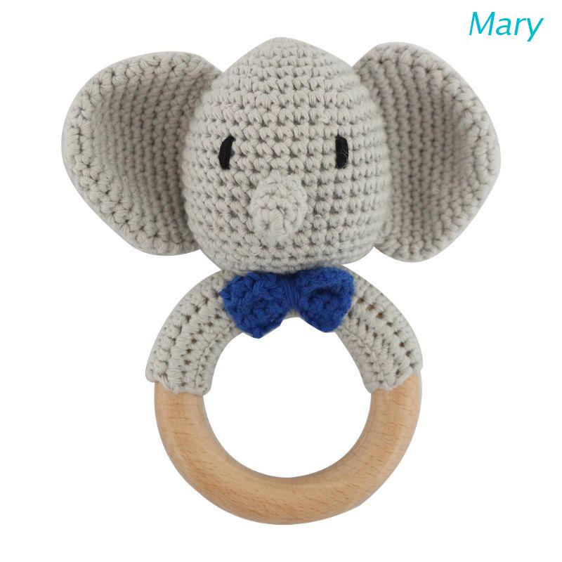 Mary Mainan Teether Bayi DIY Bentuk Gajah Bahan Kayu