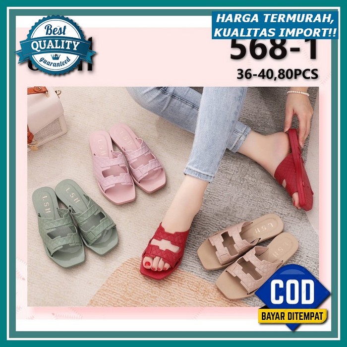 Sendal Selop Wanita Sandal Wanita Kekinian Teplak Sandal Slip On Slop Sandal Santai Wanita Teplek Se