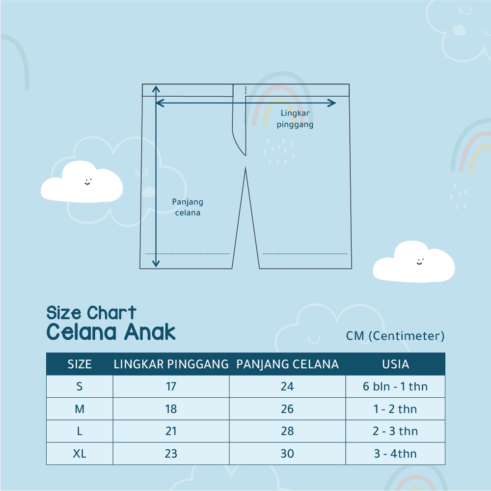 Yameena Kids Pakaian bawahan Celana Pendek Anak Laki Laki Dan Perempuan Untuk Usia 1-3 Tahun Bahan Cotton Combed By Yameenakids