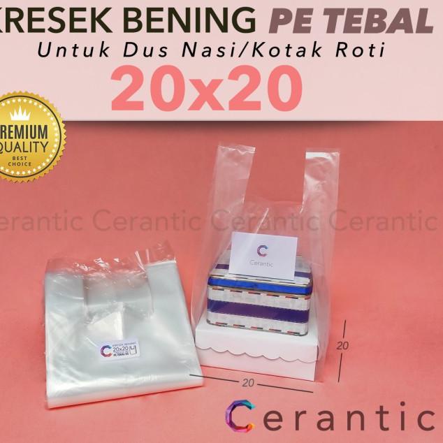 ֍ Kresek Bening Transparan 20 x 20 PE TEBAL untuk Box Dus 20x20 cm Ω