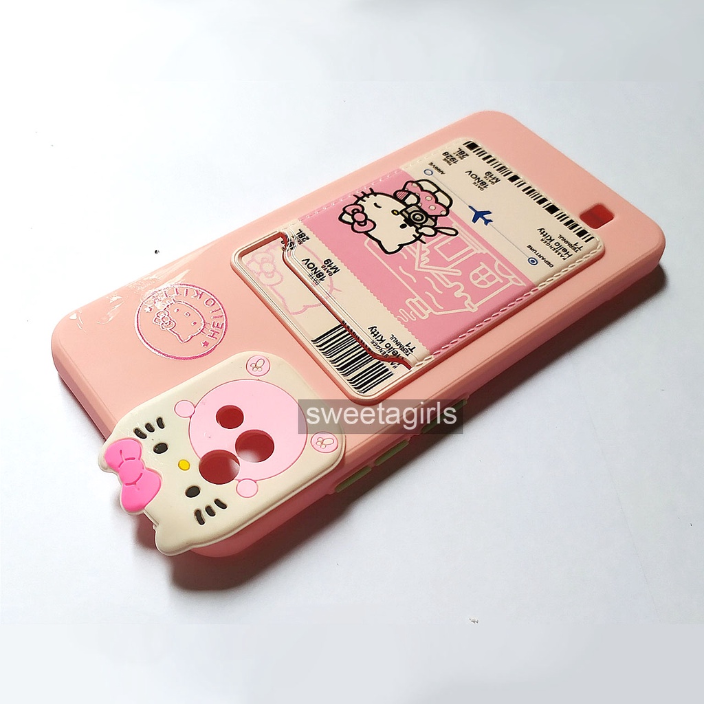Casing Silikon Lucu untuk Realme C20 - Model Card Holder - Casing peach Case Gemoy - sweetacase.id - Case Lucu - Karakter -  Karakter Softcase - Case Gemoy - Kesing - Aesthetic - Boneka - Nasa Case