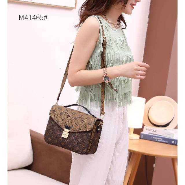 TAS WANITA LOUIS VUITTON   METIS REVERSE PLATINUM  WITH  BOX M41465