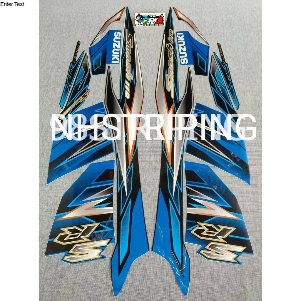 STRIPING SMASH 110SR BIRU  2010 STIKER LIS POLET ORI SUZUKI 110 SR