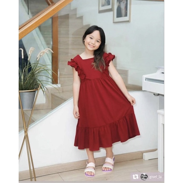 ZEBE KAZEL Korean Long Dress Korea Anak Perempuan 1-9 Thn/ Dress anak Perempuan Kekinian P100 CBKS