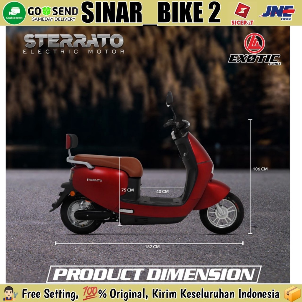 Sepeda Motor Listrik EXOTIC STERRATO Electric E Bike 800 Watt