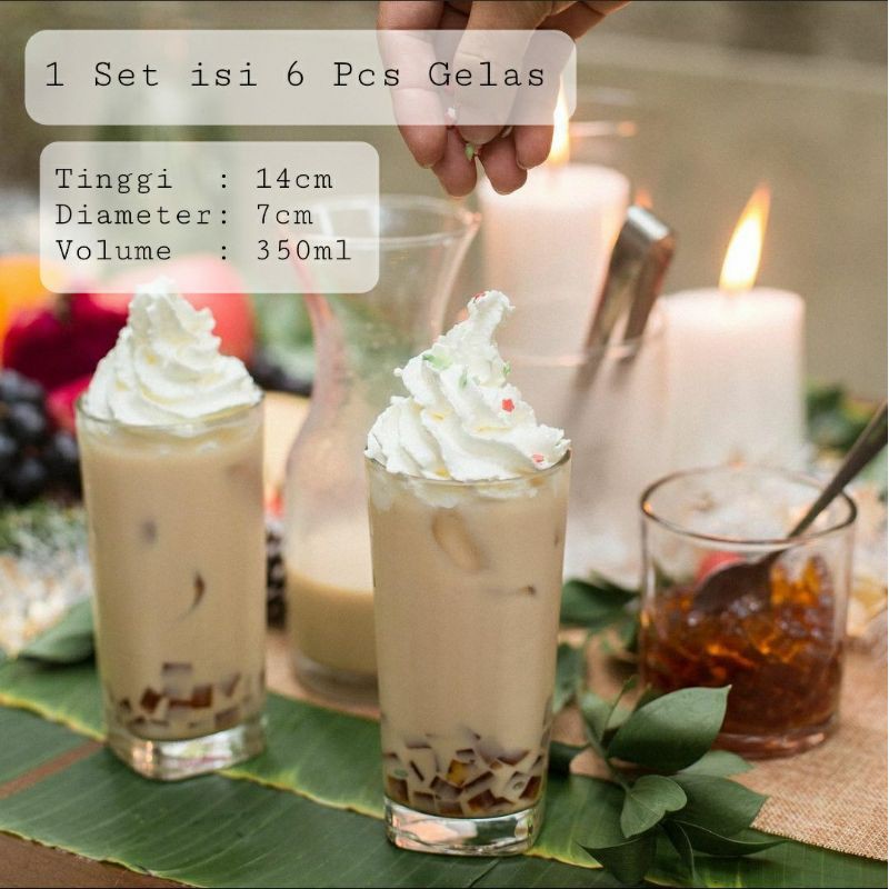 Citinova Hokkaido isi 6 pcs Gelas Kaca / Gelas Minum / Gelas Jus / Gelas susu