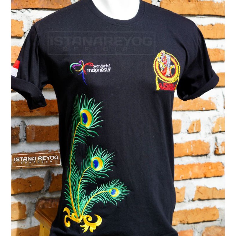 KAOS  BUDAYA BORDIR REOG PONOROGO / KAOS GANONG  / KAOS BORDIR REOG / BAJU REOG / KAOS BUJANGGANONG