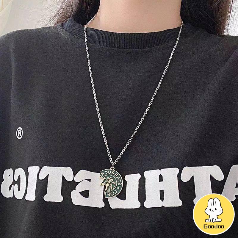 Kalung Rantai Dengan Liontin Starbucks Untuk Pria / Wanita -Doo